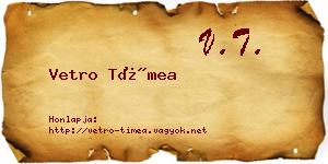 Vetro Tímea névjegykártya